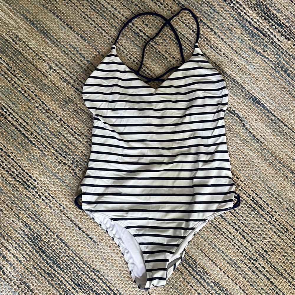 Lands’ End Striped One Piece